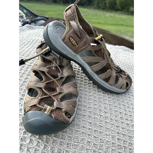 Keen Whisper Closed Toe Waterproof Sandals Sporty 1003713 Brown Fabric Womens 8 - Picture 1 of 9